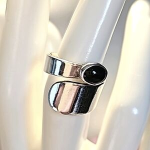 Silpada R0946  Sterling Silver  925 Black Onyx Wrap Ring Size 7